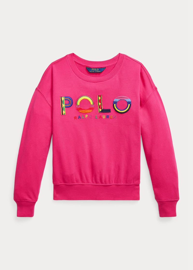 Sudadera Ralph Lauren Niña 7-14 Años Logo Spa Terry Chile Rosas LFDQA-4596